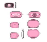 TEHAOUU Protective Case for Bose QuietComfort Earbuds Case Cover Transparent Soft Silicone Shockproof Waterproof Anti Scratch Anti Fall Easy Carrying Sleeve with Keychain (Transparent Pink)