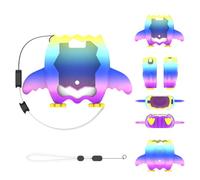 TEHAOUU Protective Cases Compatible with Bandai Tamagotchi Paradise, Penguin Shape Silicone Cover with Lanyard, Shockproof Protective Shell for Electronic Pet Device (Multicolor)