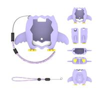 TEHAOUU Protective Cases Compatible with Bandai Tamagotchi Paradise, Penguin Shape Silicone Cover with Lanyard, Shockproof Protective Shell for Electronic Pet Device (Purple)