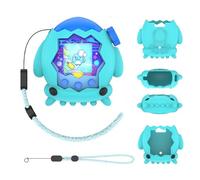 TEHAOUU Protective Cases Compatible with Bandai Tamagotchi Paradise, Squid Shape Silicone Cover with Lanyard, Shockproof Protective Shell for Electronic Pet Device (Light Blue)