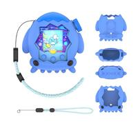 TEHAOUU Protective Cases Compatible with Bandai Tamagotchi Paradise, Squid Shape Silicone Cover with Lanyard, Shockproof Protective Shell for Electronic Pet Device (Dark Blue)