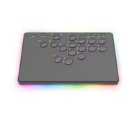 TEHAOUU RGB Lighting Leverless Arcade Stick Controller for Switch/Steam, 14-Key Street Fighter 6 Fighting Keyboard with Macro Programming Support and Replaceable Keys for PC/PS3/PS4
