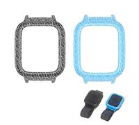 TEHAOUU Screen Protector Compatible with Cosmo JrTrack 5 Kids SmartWatch, PC Cracked Case for Smart Watch (Black & Blue)