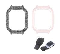 TEHAOUU Screen Protector Compatible with Cosmo JrTrack 5 Kids SmartWatch, PC Cracked Case for Smart Watch (Black & Pink)