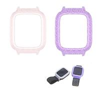 TEHAOUU Screen Protector Compatible with Cosmo JrTrack 5 Kids SmartWatch, PC Cracked Case for Smart Watch (Pink & Purple)
