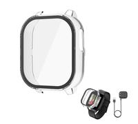 TEHAOUU Screen Protector Compatible with Cosmo JrTrack 5 Watch, PC + Tempered Glass Integrated Case with Charger (Transparent)