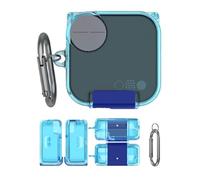 TEHAOUU Silicone Case Compatible with CMF Buds Pro 2/Buds 2 Plus(2025), Shockproof Protective Case with Carabiner for Wireless Earbuds (Clear Blue)