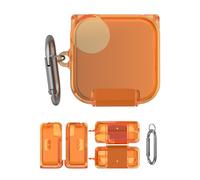 TEHAOUU Silicone Case Compatible with CMF Buds Pro 2/Buds 2 Plus(2025), Shockproof Protective Case with Carabiner for Wireless Earbuds (Clear Orange)