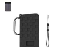 TEHAOUU Silicone Protective Case, Compatible with Plaud Note Pro Recorder, Grid Texture Cover, with Carabiner and Hand Lanyard, Portable Storage Sleeve for Voice Recording Device