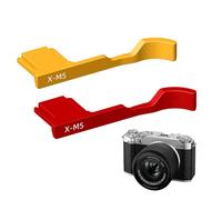 TEHAOUU Thumb Grip Compatible with Fujifilm X-M5, Lightweight Aluminum Hot Shoe Thumb Rest for Mirrorless Camera (Red+Gold)