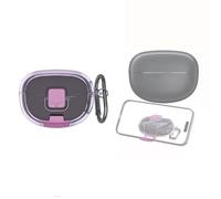 TEHAOUU TPU Protective Case with Switch Stand Compatible with Bose Ultra Open Earbuds, Open Ear Bluetooth Wireless Earbuds Accessories with Keychain (Transparent Light Purple)