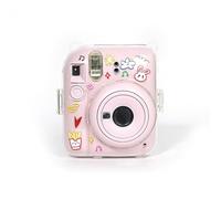 TEHAOUU Transparent Crystal Protective Case Compatible with Fujifilm Instax Mini 12, Cartoon Pattern UV-Printed Shockproof Cover for Instant Camera, Cordless Design (Rabbit Stars)