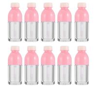 TEHAUX 1 Bag 10pcs Small Pink Plastic Empty Lip Gloss Bottles Refillable Lip Containers for Women Travel Use Lightweight Oil and Dye Liquid Holders