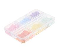 TEHAUX 1 Case 3d Floral Nail Charms with Pearls for DIY and Professional Manicure Use Resin Flower Nail Decorations with 6 Grids Easy to Apply for Creating