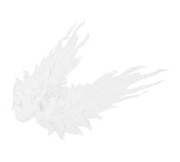 TEHAUX 1 Pair Angel Wing Lace Patches Embroidered Iron on Patches for Clothes DIY Lovers White Polyester Easy to Sew Elegant Decorative Festival Accessories