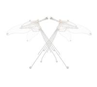 TEHAUX 1 Pair Butterfly Hair Clips for Women and Teens, Decorative Tassel Drop Style with Artificial Pearl and Mesh Material, Comfortable to Wear Hair Accessories for Photo Shoots