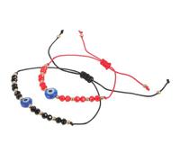 TEHAUX 1 Pair Evil Eye String Bracelets for Men and Women, Adjustable Comfortable Fit Alloy and Cotton Rope Couple Wristbands, Stylish Simple Design for Parties and Birthdays