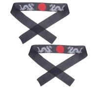 TEHAUX 1 Pair Japanese Chef Headband for Karate Training and Cheering, Black Polyester Cooking Headband with Smooth Feeling and Comfortable Fit, Stylish Samurai Costume Accessory