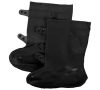 TEHAUX 1 Pair Reusable Boot Protector Shoe Covers for Adults Thickened Rubber Rain Shoe Covers with Slip Resistance and Strong Sole Portable Outdoor Rain Protectors for On-the-go Use Black