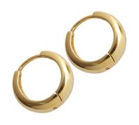 TEHAUX 1 Pair Women Earrings Hoop Circle Vintage Titanium Steel with Highly Polished Surface and Comfortable Design, Elegant Golden Jewelry for Weddings and Appointments