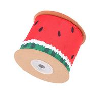 TEHAUX 1 Roll Watermelon Pattern Ribbon for Box and Crafts 63mm x 5 Yards Polyester DIY Ribbon for Party Bouquet and Flower Wrapping