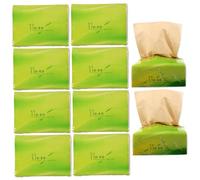 TEHAUX 10 Packs Bamboo Pulp Tissue Paper Extraction Napkins Natural Light Yellow Travel Outdoor Hotel Home Accessories