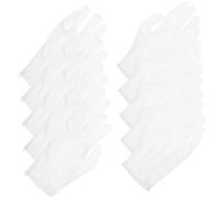 TEHAUX 10 Pairs Breathable Polyester Protective Gloves for Jewelry Handling and Inspection Three Rib Design for Comfortable Fit and Dexterity Shedding White Gloves for Watches Antiques