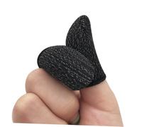TEHAUX 10 Pcs Black Anti-sweat Gaming Finger Sleeves for Mobile Phone, Lightweight Nylon and Silver Fabric Thumb Covers with Screen Touch Function for Phone Game Playing
