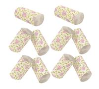 TEHAUX 10 Rolls Rose Printed Solid Core Bamboo Toilet Paper for Bathroom Disposable Napkins Household Tissue Paper Roll for Office and Home