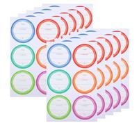 TEHAUX 10 Sheets Self-Adhesive Bottle Labels Stickers 6pcs/Sheet PVC Waterproof Easy Peel Off No Residue for Kitchen Pantry Containers Bottles