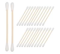 TEHAUX 100 Pcs Dual-head Cotton Swabs with Bamboo Handles Gentle on Skin Makeup Removal and Ear Cleaning Swabs White Wooden Stick for Electronics Cleaning