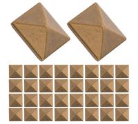 TEHAUX 100 Pcs Flat Back Pyramid Studs, Clothing Shoes Studs Glue on DIY Materal Square Rivet Studs for Clothes Bags Punk Shoes Metal Studs Golden