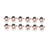 TEHAUX 100 Pcs Snowman Wooden Buttons Mixed Color Two Hole Painted Craft Buttons for Sewing DIY Decoration Cartoon Style Embellishments for Knitting and Scrapbook Projects