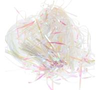 TEHAUX 100g Pack 3mm Iridescent Plastic Crinkle Cut Shred Filler for Boxes, Decorative Basket Stuffing, White Packaging Shredded Material for Craft and Hamper Filling