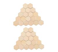 TEHAUX 100pc Beech Wooden Hexagonal Shapes for DIY Crafts Wedding and Birthday Decorations Natural Unfinished Wooden Pieces for Creative Handcrafts