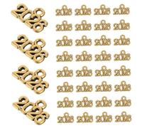 TEHAUX 100pcs Alloy Pendant Charms for DIY Keychain Bracelet Necklace Making Metal Year Charms for Graduation Anniversary Craft Supplies