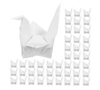 TEHAUX 100pcs Bridal Party Prop Home Decor Paper Crane Centerpiece Birthday Decorations Wedding Party Crane Origami Paper Pattern Folded White