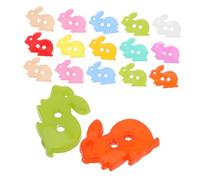 TEHAUX 100pcs Cartoon Rabbit Sewing Buttons for DIY Crafts Bright Mixed Color Animal Decorative Buttons Easy to Sew Plastic Embellishments for Clothes Backpacks Garments and Handmade