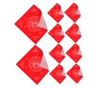 TEHAUX 100pcs Chinese Year Fu Stickers Handmade Wax-Dyed Red Xuan Paper Square Calligraphy Rice Paper for Spring Festival Couplets Party Decor