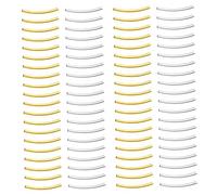 TEHAUX 100pcs Curved Copper Tube Beads Long for DIY Jewelry Making Smooth Spacer Beads for Bracelets Anklets Necklaces for Professional Craft Designs
