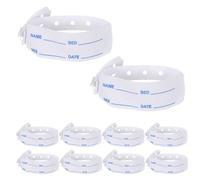 TEHAUX 100pcs Disposable Hospital Id Wristbands for Patients, Adjustable Fit White PVC Nursing Bracelets with Stain-Resistant Material, for Hospital Use and Patient Identification