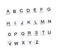 TEHAUX 100pcs English Alphabet Beads Acrylic Beads Square Loose Letter for Bracelets Square Letter DIY Jewel Jewelry White