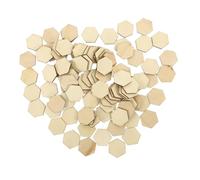 TEHAUX 100pcs Hexagon Wood Slices DIY Craft Blanks Unfinished Thin Wood for Painting Writing Wedding Holiday Decorations and Art Projects