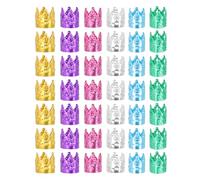 TEHAUX 100pcs Metal Dreadlocks Braiding Adjustable Reusable Hair Accessories Crown Shape for Wedding and Photo Hair Braids Decoration