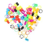 TEHAUX 100pcs Pigeon Foot Rings Lightweight Abs Plastic Leg Bands for Birds and Poultry Easy Identification for Breeding and Poultry Operations Management Random Color
