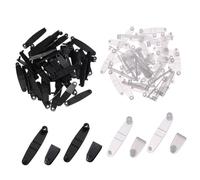 TEHAUX 100pcs Plastic Keychain Connectors Clear and Black Snap Jump Rings Flexible Id Badge Holder Clips Lightweight for Office Accessories and Lanyards