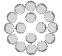 TEHAUX 100pcs Silver Flattened Bottle Caps DIY Crafts Steel Material No Rubber Liner for Mixed Media Art Key Chains Earrings Party Favors and Home Decoration