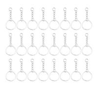 TEHAUX 100pcs Silver Iron Split Key Rings with Chain for DIY and Jewelry Making, Round Key Holder Accessories for Crafts and Projects