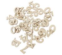 TEHAUX 100pcs Wooden Clock Numbers DIY Arabic Number Khaki Wood Material Lightweight Crafting for Wall Clock and Office Decor