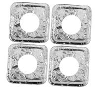 TEHAUX 10pcs Aluminum Foil Stove Burner Covers Disposable Gas Stove Protector Universal Fit Square Shape Easy Cleaning Drip Pans for Kitchen Use